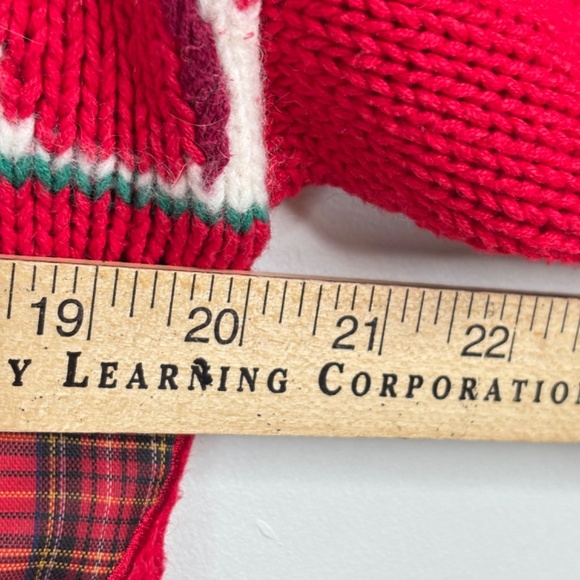 VTG 90s Xmas Cardigan P Patchwork Ugly Christmas Sweater Granny Bird Poinsettia - Picture 9 of 11